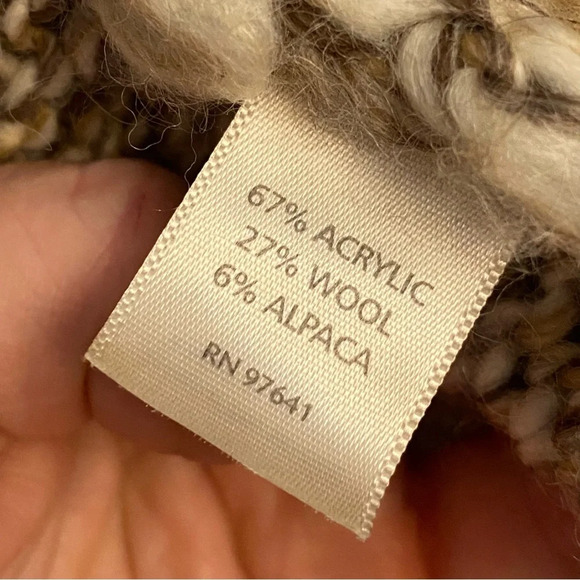 Pure Jill Womens Sweater Vest Small Med Kimono Beige Knit Cardigan Wool Alpaca - Picture 5 of 10